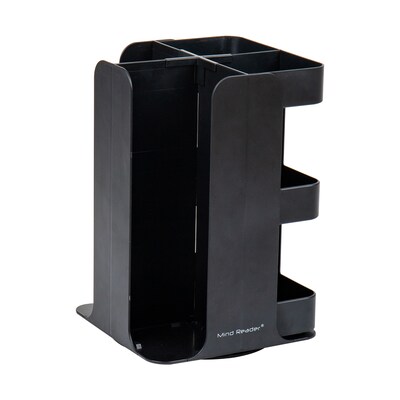 Mind Reader Plastic 8-Compartment Cup and Condiment Carousel Countertop Organizer, Black (CUPOSPIN-BLK)