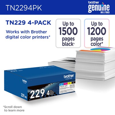 Brother TN2294PK Black/Magenta/Cyan/Yellow Standard Yield Toner Cartridges