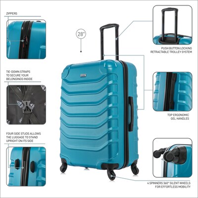 InUSA Endurance 28" Hardside Suitcase, 4-Wheeled Spinner, TSA Checkpoint Friendly, Teal (IUEND00L-TEA)