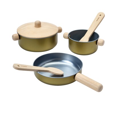 PlanToys Cooking Utensils Set, Natural (PTS3413)