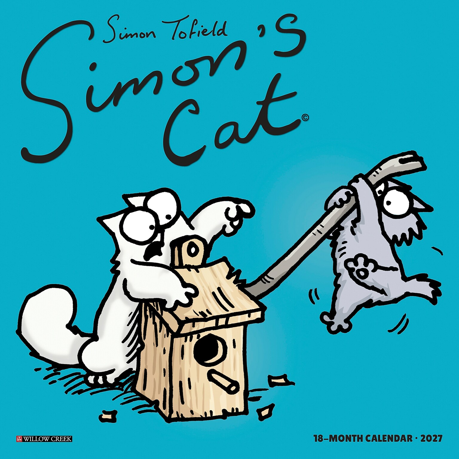 2027 Willow Creek Simons Cat 2027 7 x 7 Mini Wall Calendar 7 x 7 Monthly Wall Calendar, Assorted Colors (64207)