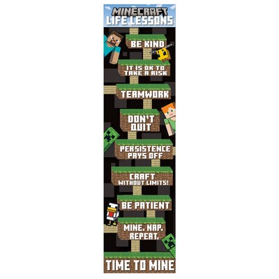 Eureka Minecraft Life Lessons Banner, 12 x 45, 6/Pack (EU-849347-6)