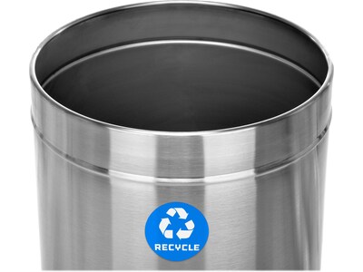 Alpine Industries Stainless Steel Recycling Bin, 27 Gallon, Silver (ALP475-27-R)