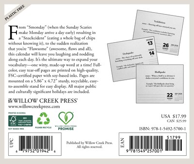 2026 Willow Creek Made Up Words That Should Exist 6.2 x 5.4 Day-to-Day Calendar (57001)