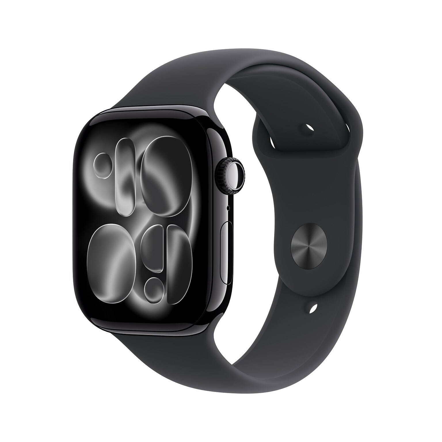 Apple Watch Series 11 GPS Smartwatch, 46mm, Jet Black Aluminum Case with Black Sport Band, Medium/Large (MEUX4LW/A)