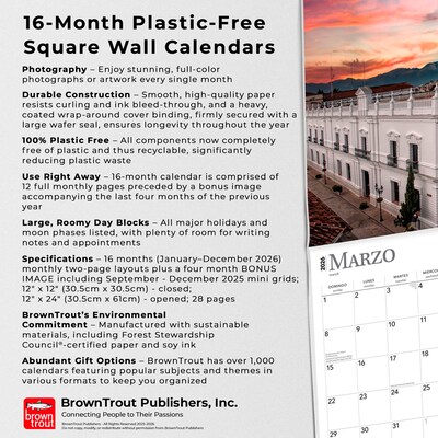 2026 BrownTrout Mexico 12" x 12" Monthly Wall Calendar (9798330704569)