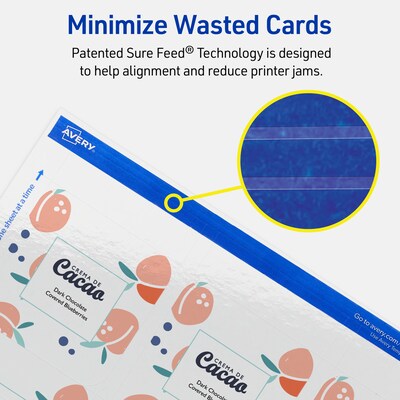 Avery Business Cards, 2-1/2" x 2-1/2", Glossy White, 225/Pack (95327)