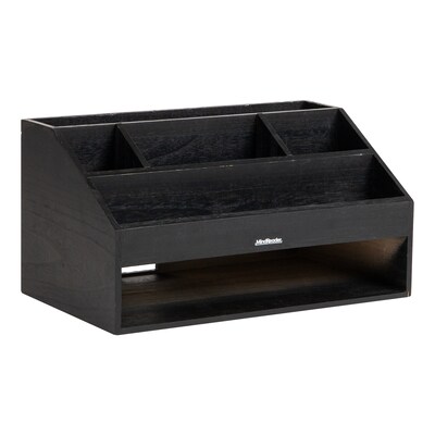 Mind Reader 6-Compartment Desk Organizer, Black (DESKCOMP-BLK)