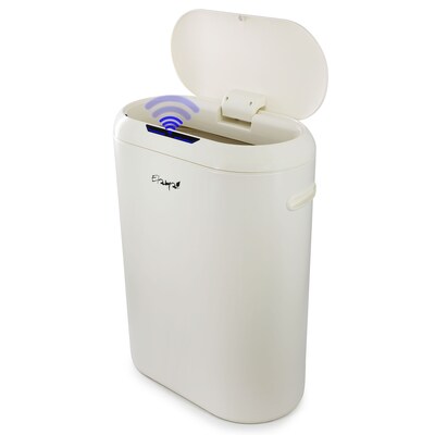 Elama Stainless Steel Indoor Sensor Trash Can, 13 Gallon, Off-White (938122409M)