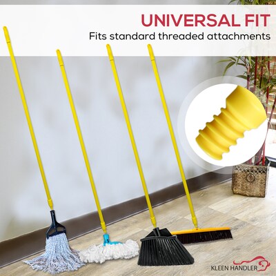 BISON LIFE 60" Fiberglass Wet Mop Handle, Yellow, 6/Pack (BP-MS-FBBH60-Y-6)