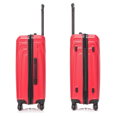 InUSA Vasty 26.37" Hardside Suitcase, 4-Wheeled Spinner, TSA Checkpoint Friendly, Red (IUVAS00M-RED)