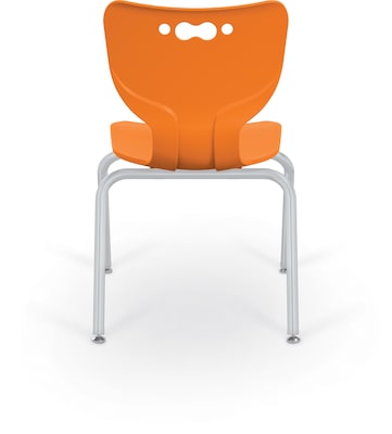 MooreCo 14 Hierarchy Student Chair with 4 Legs, Orange/Platinum Base (703673561907)