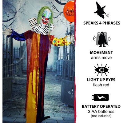 Haunted Hill Farm Life-Size Animatronic Clown (HHCLOWN-8FLSA)