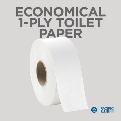 Acclaim Jumbo Jr. Toilet Paper by GP PRO, 1-Ply, White, 2000 ft./Roll, 8 Rolls/Case (13718)