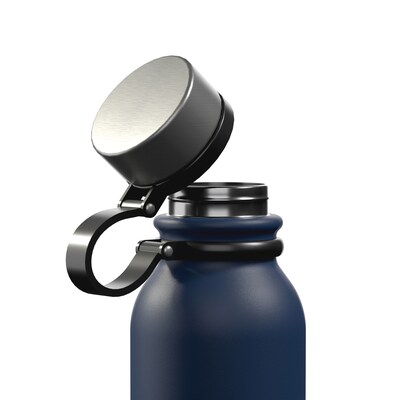 Outdoors Professional Stainless Steel Double-Walled Vacuum-Insulated Travel Bottle, 20 oz., Navy Blue (OUTD9263)