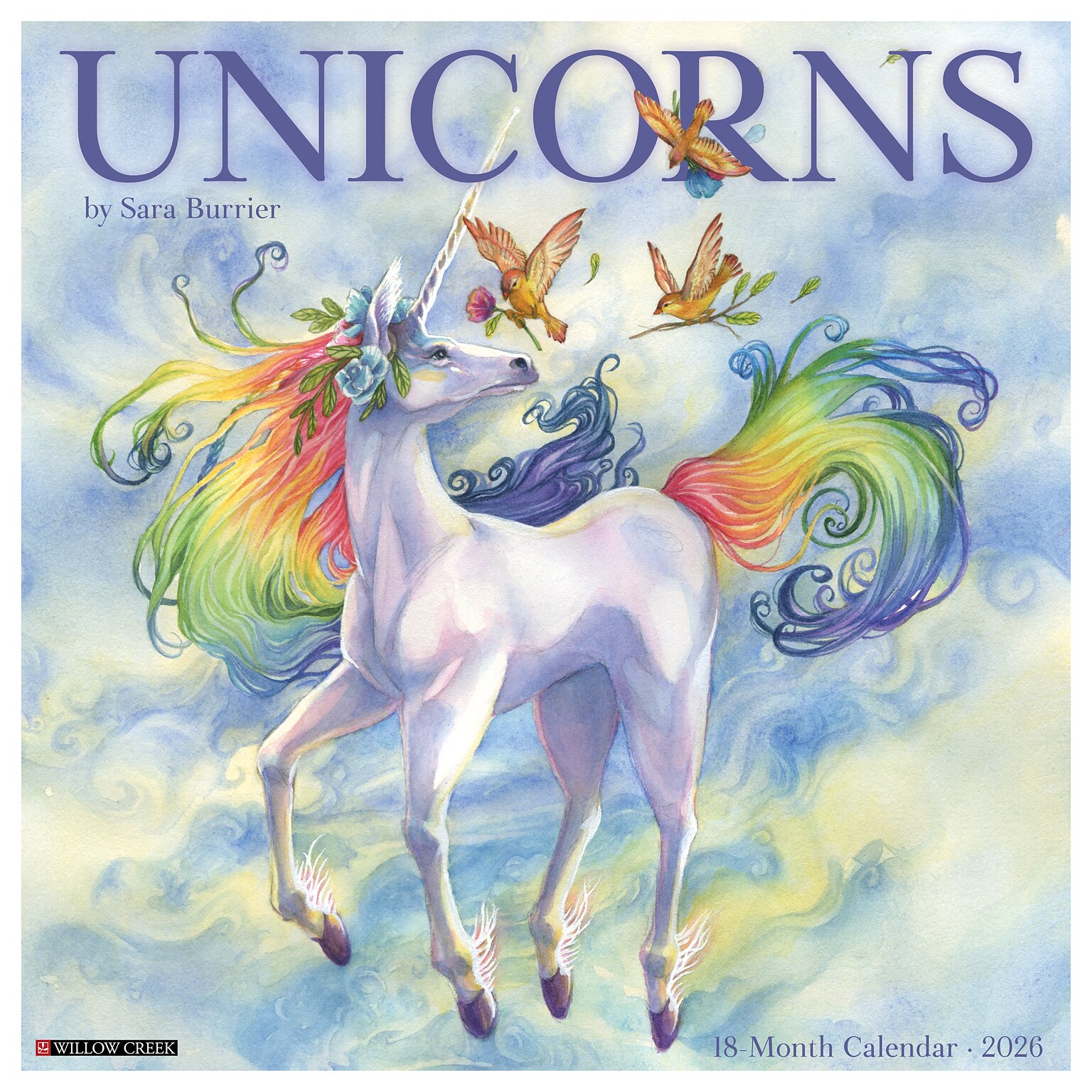 2026 Willow Creek Unicorns by Sara Burrier 12 x 12 Monthly Wall Calendar (53065)