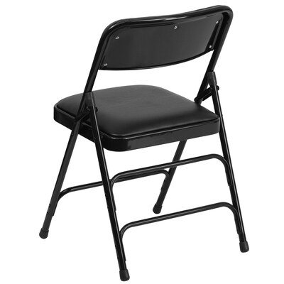 Flash Furniture HERCULES Series Vinyl Folding Chair, Black, 2/Pack (2HAMC309AVBK)