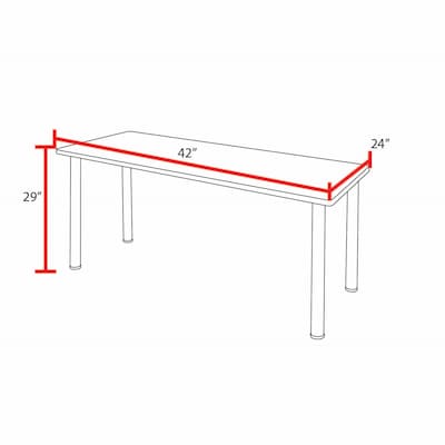 Regency Kee 42" x 24" Training Table, Mahogany/ Chrome (MT4224MHBPCM)