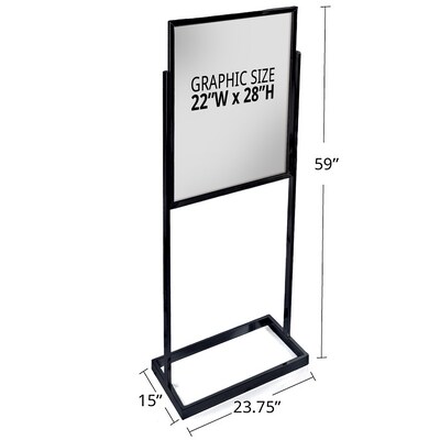 Azar Displays 22 Width Poster Floor Frame, Black (300701-BLK)