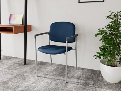 Lesro Chat Vinyl Guest Chair, Patriot Plus Blue Ridge/Silver (CX1171.SSV.CFL.F04-01PPBR)