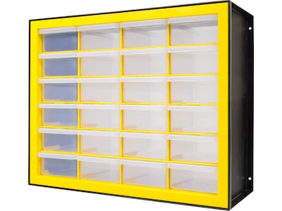 Iris 24-Drawer Desktop Storage Cabinet, Black/Yellow (500174)