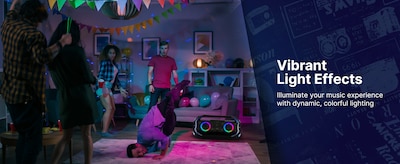 Emerson Triad Grip Portable Bluetooth LED Party Speaker, Black (EDSP-5000)