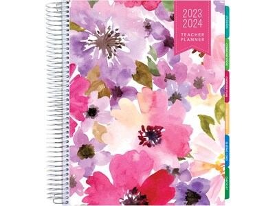 2023-2024 Global Printed Products Spring Floral 8.5 x 11 Academic Weekly & Monthly Teacher Planner (DTP23-0005-D-S)