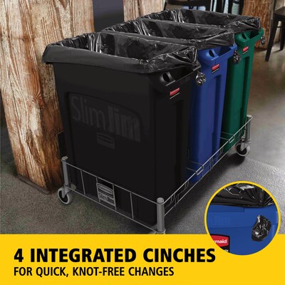 Rubbermaid Slim Jim Vented Recycling Container, 23 Gallons, Blue (FG354007BLUE)