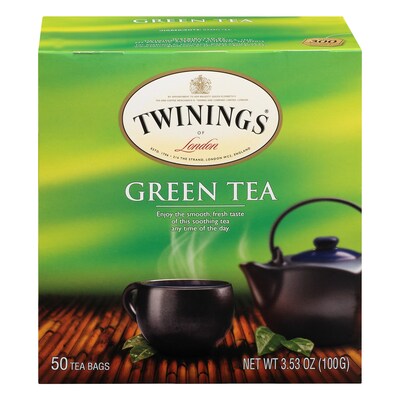 Twinings Green Tea Bags, 50/Box (F05789)