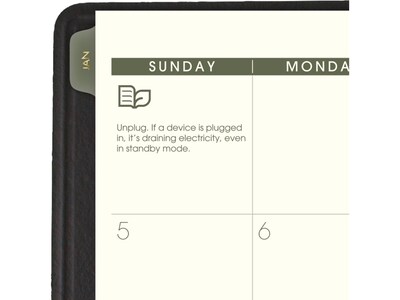2025 AT-A-GLANCE Recycled 9" x 11" Monthly Planner, Faux Leather Cover, Black (70-260G-05-25)