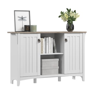Bush Furniture Salinas 30 Accent Storage Cabinet with 3 Shelves, Shiplap Gray/Pure White (SAS147G2W-03)
