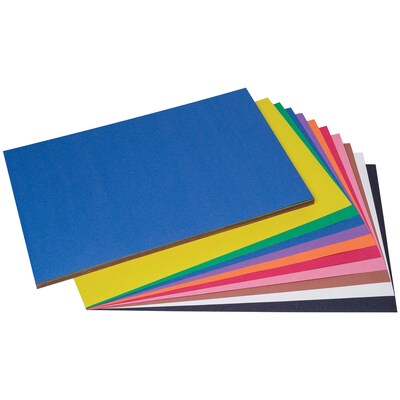 Prang 12" x 18" Construction Paper, Assorted Colors, 50 Sheets/Pack, 5 Packs/Bundle (PAC6507-5)