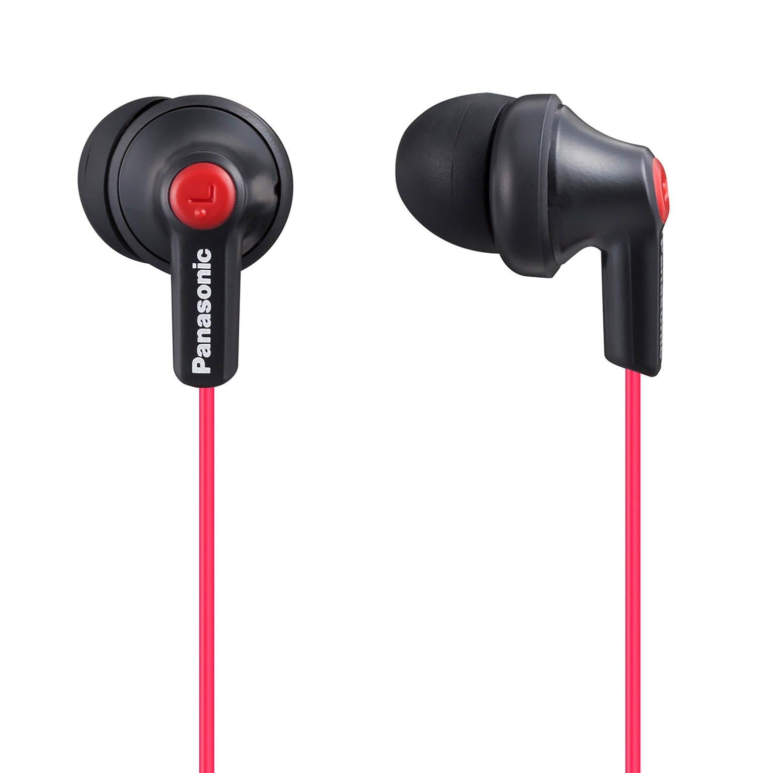 Panasonic ErgoFit Earbuds, Matte Black/Red (RP-HJE120)