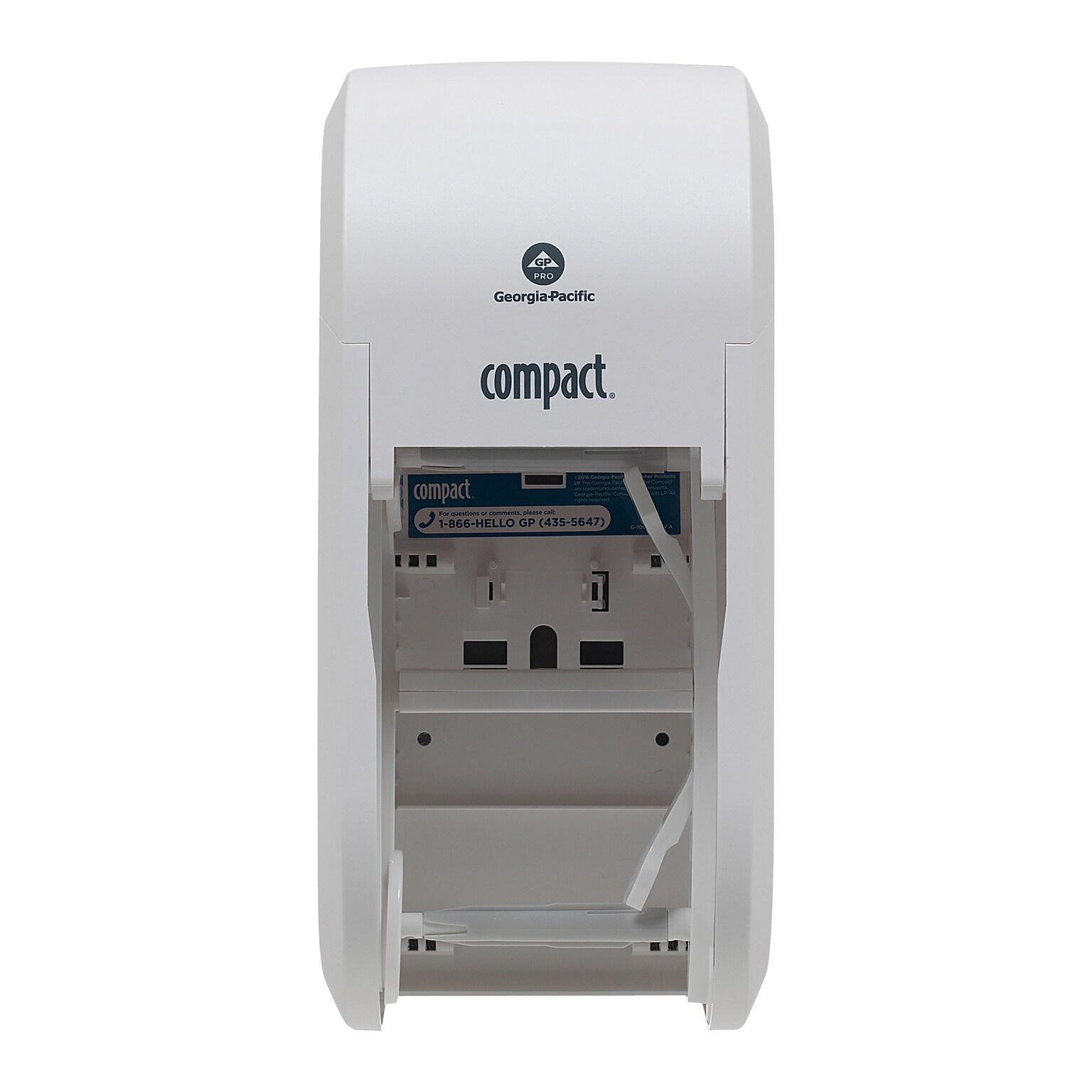 Compact 2-Roll Vertical Coreless Toilet Paper Dispenser by GP PRO, White (56767A)