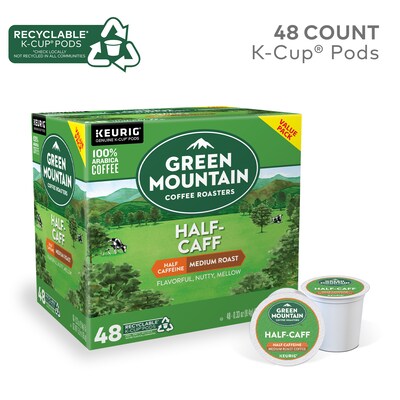 Green Mountain Coffee Roasters Half-Caff Coffee Keurig® K-Cup® Pods, Medium Roast, 48/Box (357446)