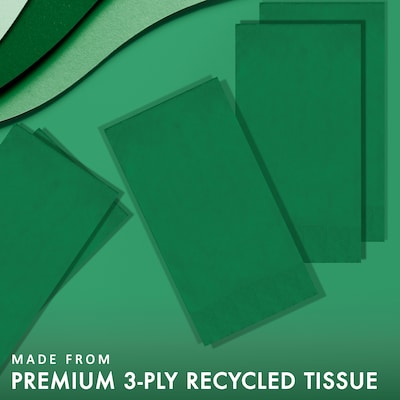 Creative Converting Touch of Color Guest Towels, 3-ply, Emerald Green, 192/Carton (95112)