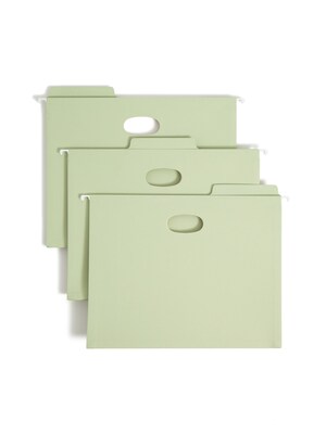 Smead FasTab TUFF Colored Hanging Pockets with Reinforced Tabs, 3-Tab, Letter Size, Moss, 9/Box (64224)