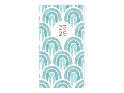 2023-2025 Willow Creek Watercolor Rainbow 3.5 x 6.5 Academic Monthly Planner, Paperboard Cover, Bl
