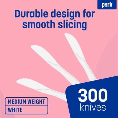 Perk™ Polystyrene Knife, Medium-Weight, White, 300/Pack (PK56399)