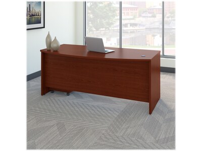 Bush Business Furniture Westfield 72"W Bow Front Desk with Mobile File Cabinet, Mahogany (SRC079MASU)