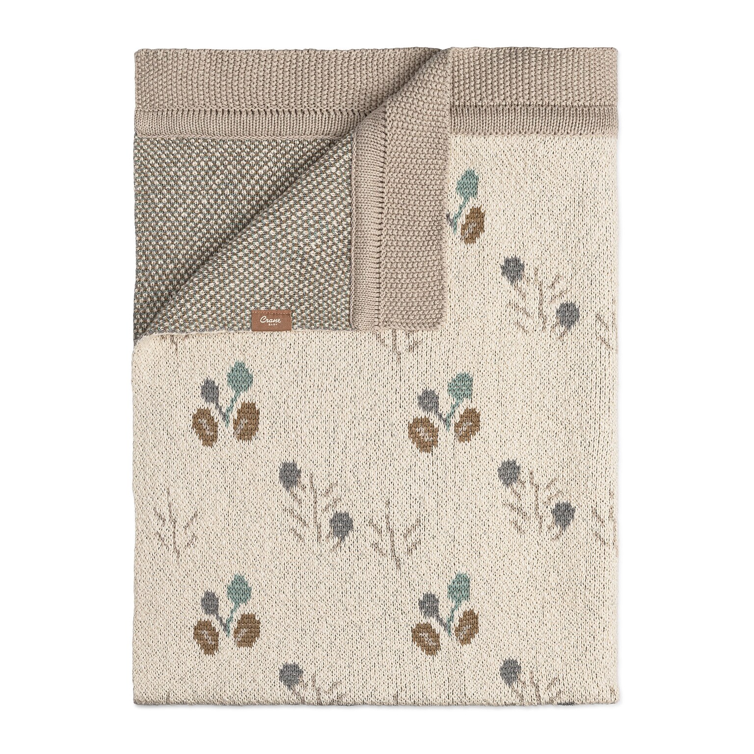 Avery Organic Cotton Knitted Baby Blanket (Poppy)