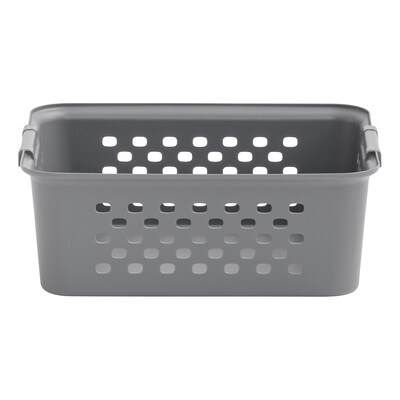 Iris Medium Plastic Storage Baskets, Gray (500226)