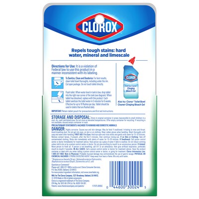 Clorox Ultra Clean Toilet Tablets Bleach, 3.5 oz., 2/Pack, 6 Packs/Carton (30024CT)