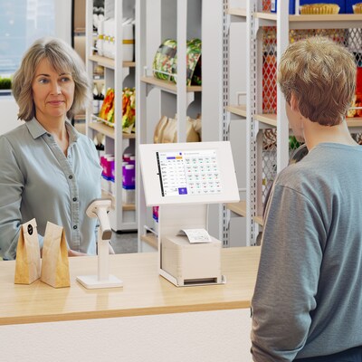 Mount-It! Adjustable Anti-Theft Tablet Kiosk with Printer Shelf, White (MI-3883W_G10)