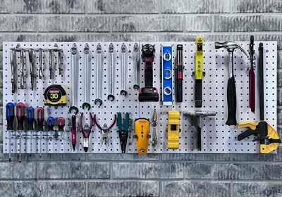 Triton Products White Polypropylene Pegboards with 1/4 In. Hole Size, Set of 2 (019)