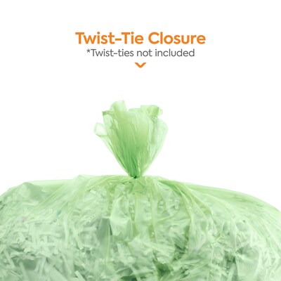 Coastwide Professional™ 30-33 Gallon Compostable Bag, 33" x 39", Low Density, 0.9 Mil, Green, 200 Bags/Box (CW62402)