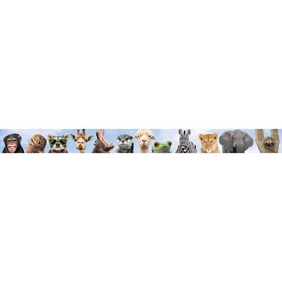 Teacher Created Resources Go Wild Animals Straight Border Trim, 3 x 2.92, Multicolor, 6 Packs/Bund