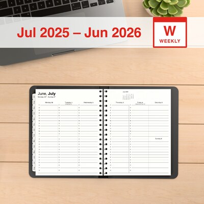2025-2026 Staples 7 x 9 Academic Weekly & Monthly Planner, Black (ST25497-25)