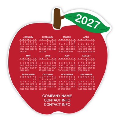 Custom Full Color Apple Shaped Magnet, 30 mil. Magnetic stock, 5 x 4.85