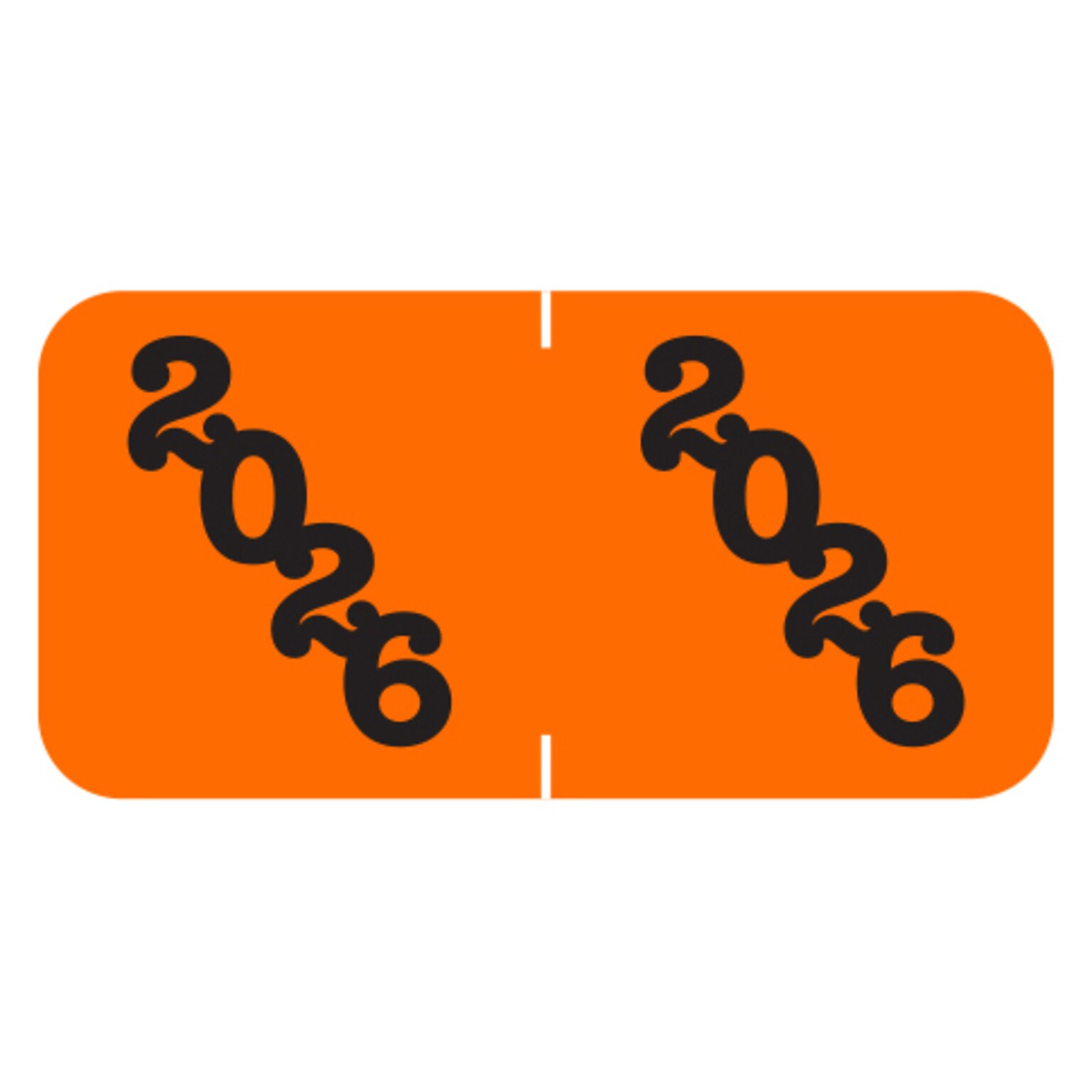 Medical Arts Press Jeter Compatible Large 2026 Year Label, 3/4 x 1-1/2, Orange, 500/Roll